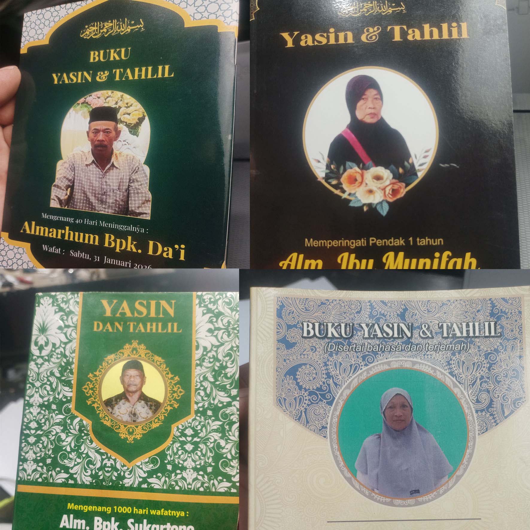 Desain buku yasin elegan custom foto di Mojokerto oleh Sejati Printing