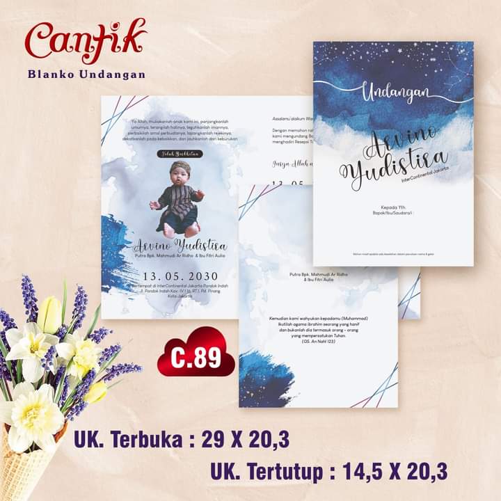 Contoh undangan blanko pernikahan Sejati Printing C.89